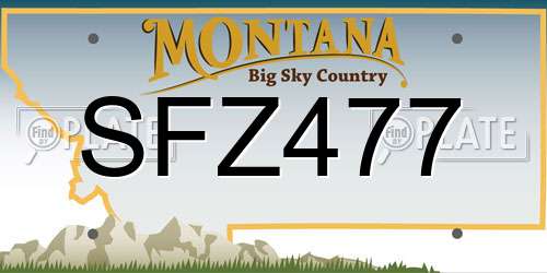 SFZ477 Montana License Plate