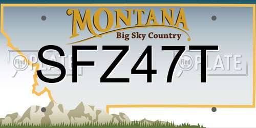 SFZ47T Montana License Plate