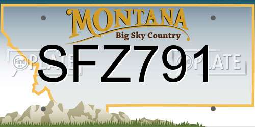 SFZ791 Montana License Plate