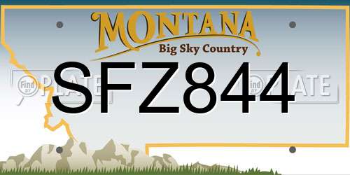 SFZ844 Montana License Plate