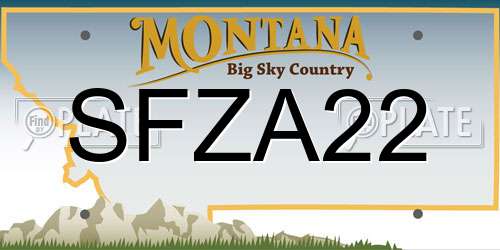 SFZA22 Montana License Plate