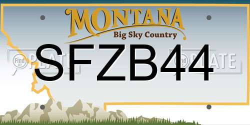 SFZB44 Montana License Plate