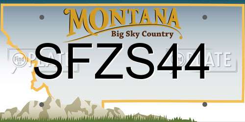 SFZS44 Montana License Plate