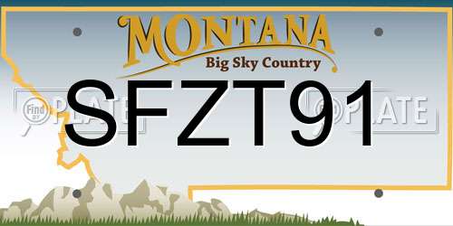 SFZT91 Montana License Plate