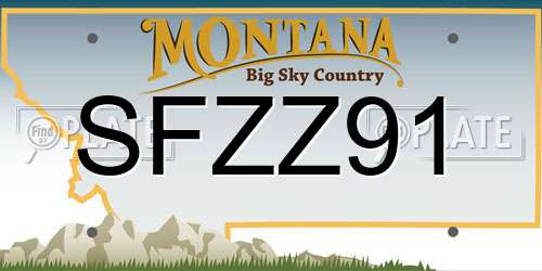 SFZZ91 Montana License Plate