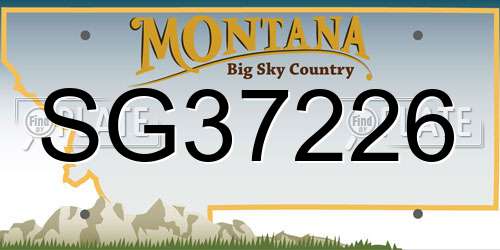 SG37226 Montana License Plate