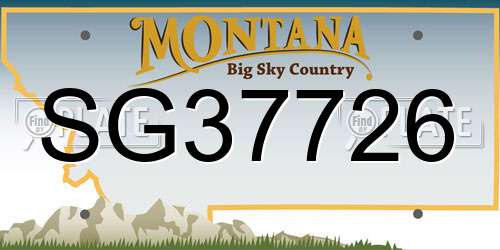 SG37726 Montana License Plate