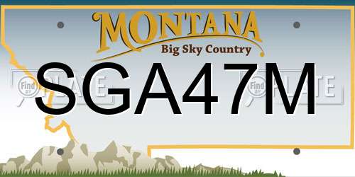 SGA47M Montana License Plate