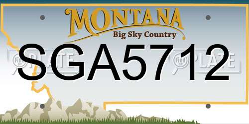 SGA5712 Montana License Plate