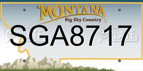 SGA8717 Montana License Plate