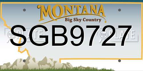 SGB9727 Montana License Plate