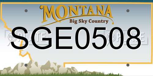 SGE0508 Montana License Plate