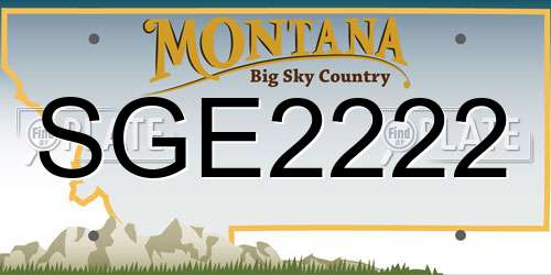 SGE2222 Montana License Plate