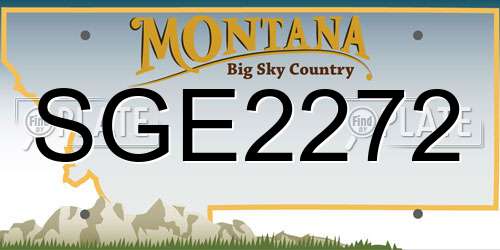 SGE2272 Montana License Plate