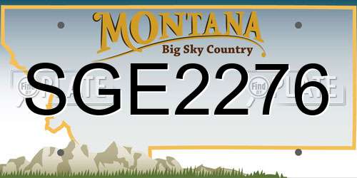 SGE2276 Montana License Plate
