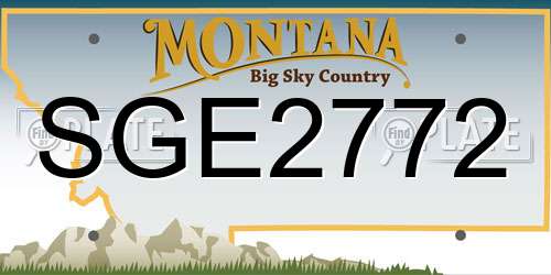 SGE2772 Montana License Plate