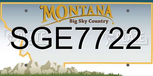 SGE7722 Montana License Plate