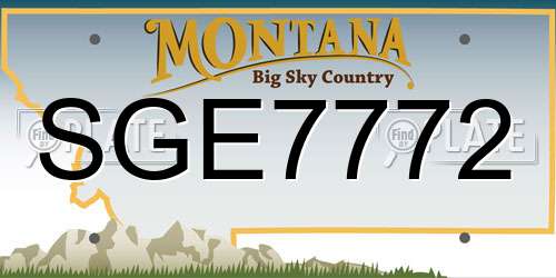 SGE7772 Montana License Plate