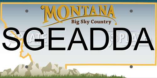 SGEADDA Montana License Plate