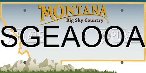 SGEAOOA Montana License Plate