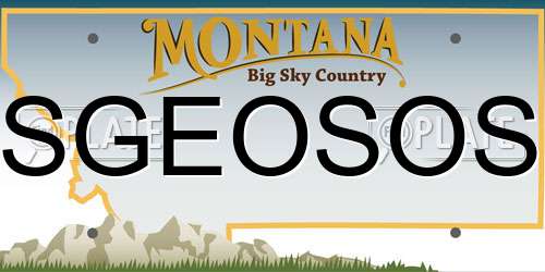 SGEOSOS Montana License Plate