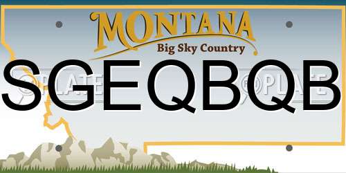 SGEQBQB Montana License Plate