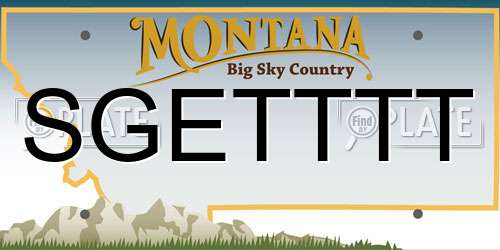 SGETTTT Montana License Plate
