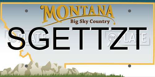 SGETTZT Montana License Plate