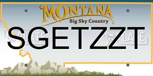SGETZZT Montana License Plate