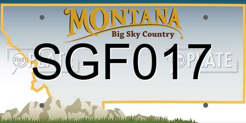 SGF017 Montana License Plate