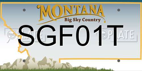 SGF01T Montana License Plate