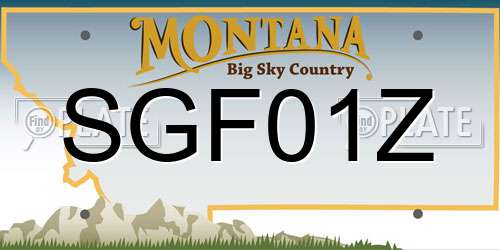 SGF01Z Montana License Plate