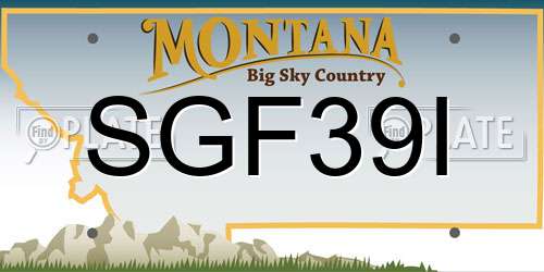SGF39I Montana License Plate