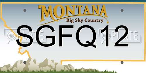 SGFQ12 Montana License Plate