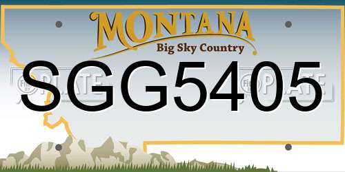 SGG5405 Montana License Plate