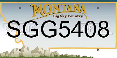 SGG5408 Montana License Plate