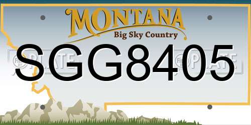 SGG8405 Montana License Plate