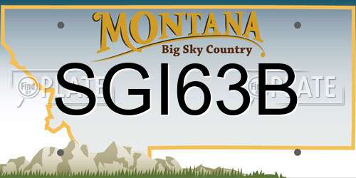 SGI63B Montana License Plate