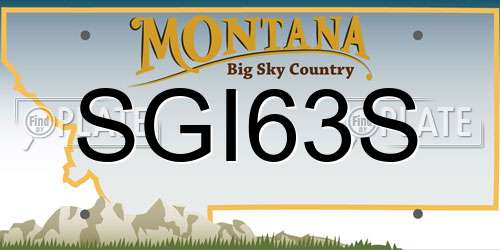 SGI63S Montana License Plate