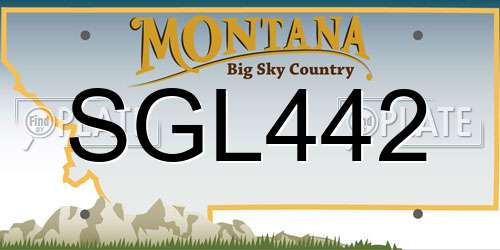 SGL442 Montana License Plate