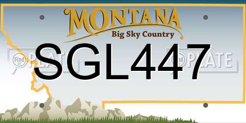 SGL447 Montana License Plate