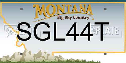 SGL44T Montana License Plate