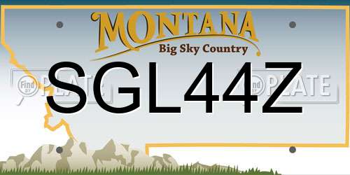 SGL44Z Montana License Plate