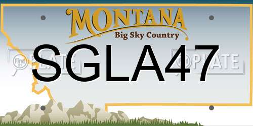 SGLA47 Montana License Plate