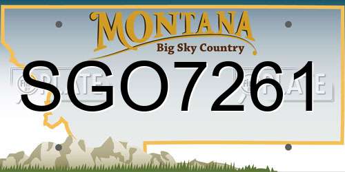 SGO7261 Montana License Plate