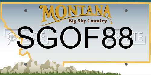 SGOF88 Montana License Plate