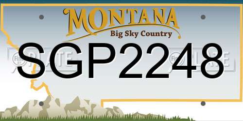 SGP2248 Montana License Plate