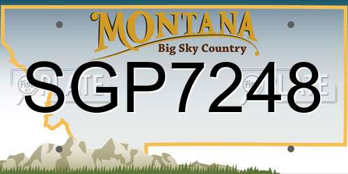 SGP7248 Montana License Plate