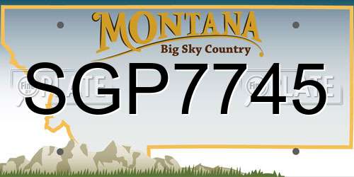 SGP7745 Montana License Plate