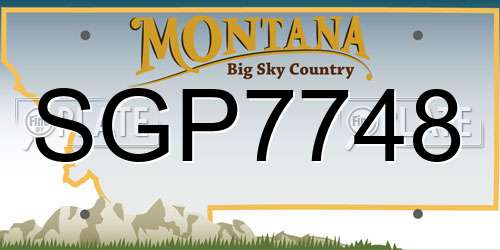 SGP7748 Montana License Plate